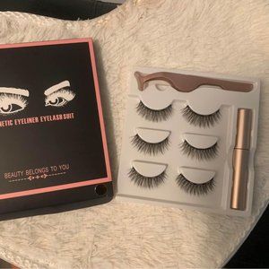Magnetic Eyelashes False Lashes Kit with Magnetic Liquid Eyeliner, Reusable